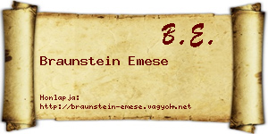 Braunstein Emese névjegykártya